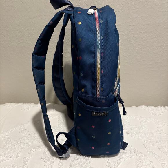 STATE DAISY RAINBOW DOT KANE Backpack Girl Blue SzOS Scholastic Sporty Girly Fun - Picture 3 of 8